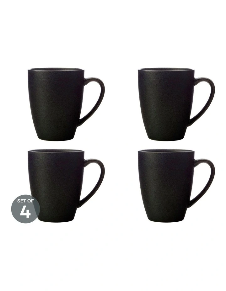 Caviar Coupe Mug 400ml Set of 4 in Black image 1