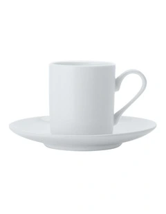 Cashmere Straight Demi Cup 100ml And Saucer Set of 4 in White
