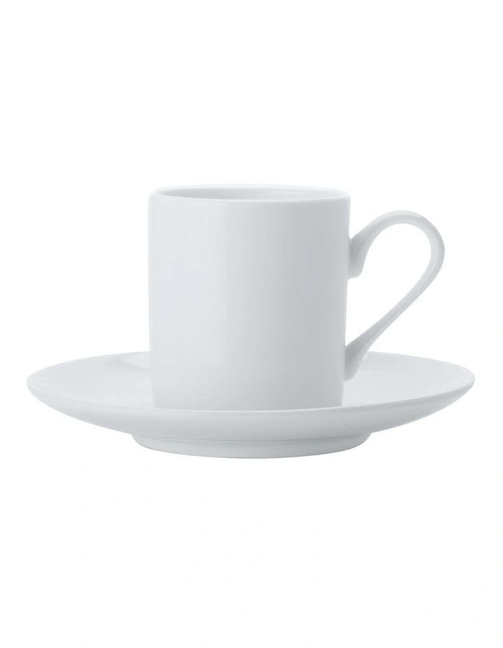 Cashmere Straight Demi Cup 100ml And Saucer Set of 4 in White image 1