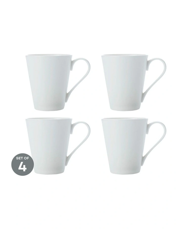 Cashmere Conical Mug 320ml Set of 4 in White image 2