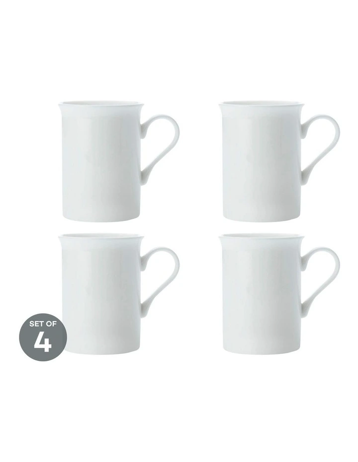 Cashmere Cylindrical Mug 340ml Set of 4 in White image 1