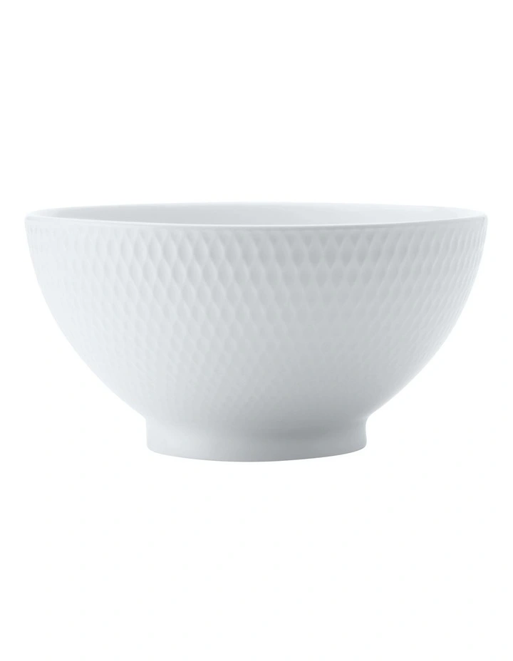 Diamonds Rice Bowl 12.5cm Set of 6 in White image 2