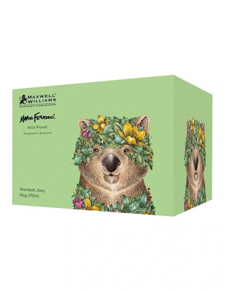 Marini Ferlazzo Wild Planet Mug 370ml Wombat Joey Gift Boxed in Multi image 4