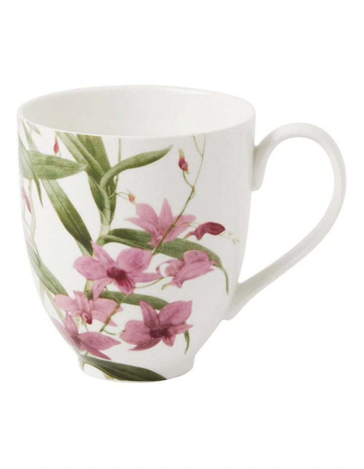 Royal Botanic Gardens Australian Orchids Mug 350ml Gift Boxed in Pink image 1