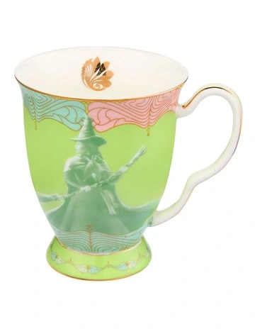 Wicked Pink Goes Good With Green Footed Mug 300ml Elphaba Gift Boxed