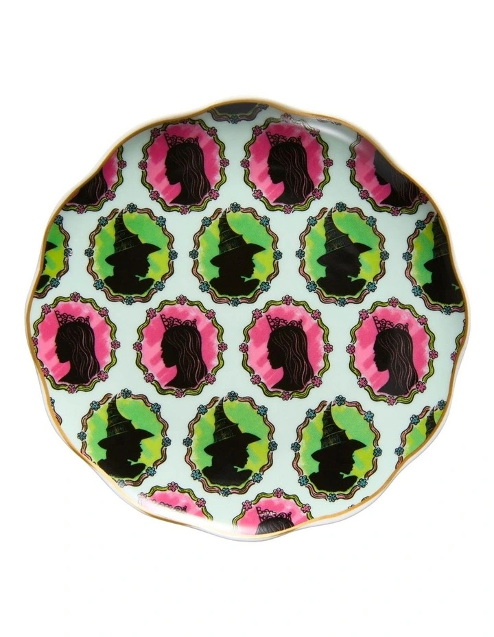 Wicked Magical Trinket Dish 12.5cm Elphaba & Glinda Icons Gift Boxed in Pink/Green image 1