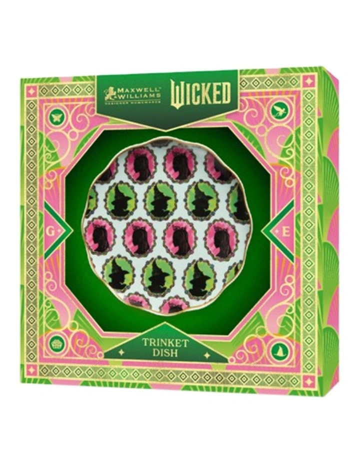 Wicked Magical Trinket Dish 12.5cm Elphaba & Glinda Icons Gift Boxed in Pink/Green image 3