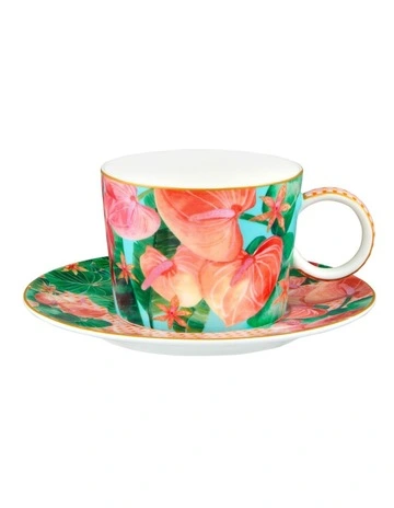 Teas & C's Tropicana Cup & Saucer 250ml Gift Boxed in Blue
