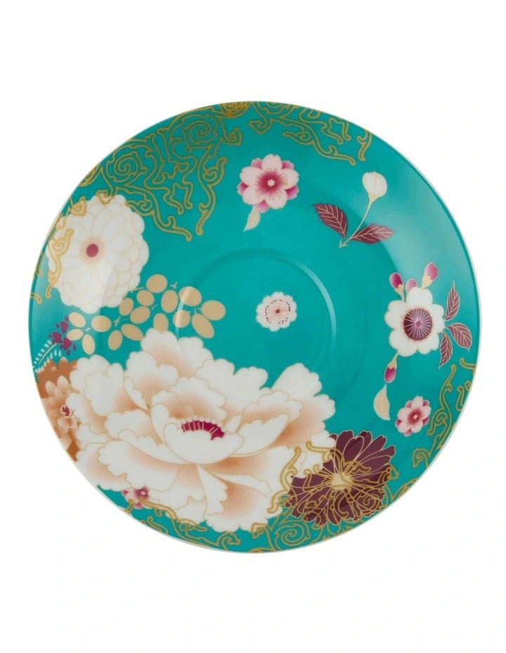 Kimono Breakfast Cup And Saucer 480ml in Teal image 2