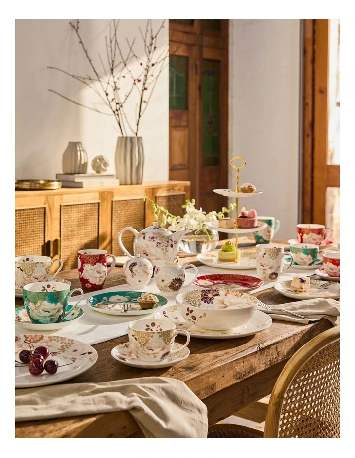 Kimono Breakfast Cup & Saucer 480ml in White image 3