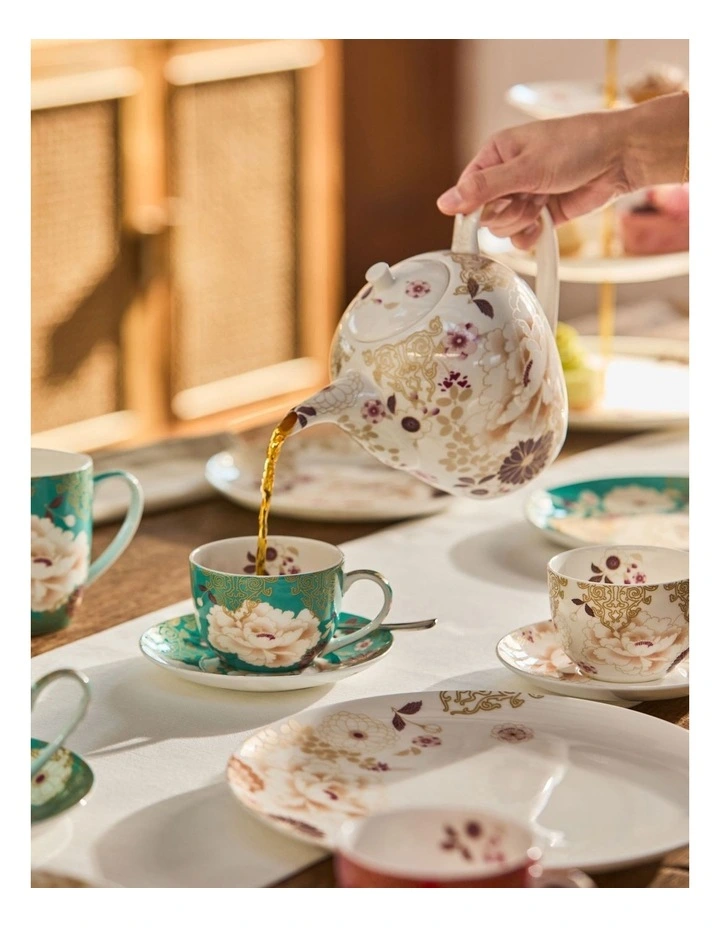 Kimono Cup & Saucer 250ml in Teal image 3