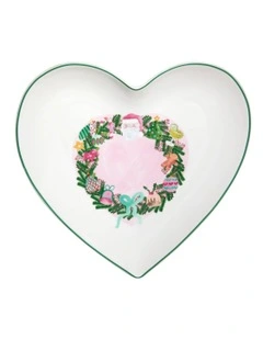 Tis The Season Heart Dish Gift Boxed 20cm in Multi