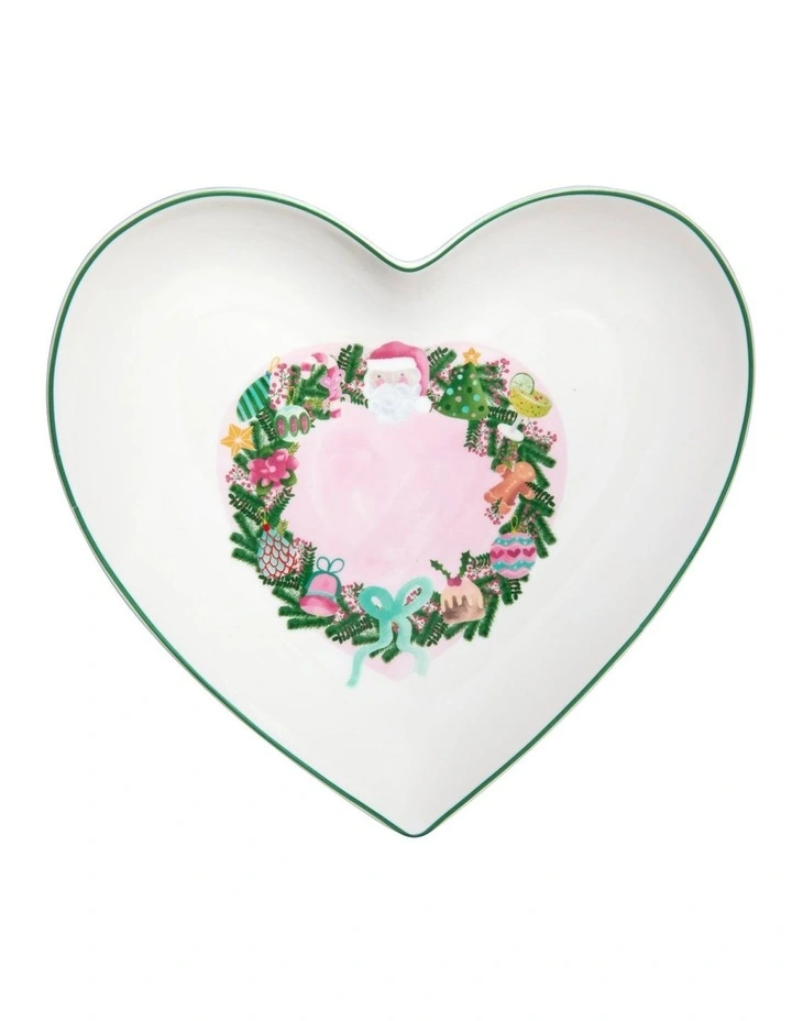 Tis The Season Heart Dish Gift Boxed 20cm in Multi image 1