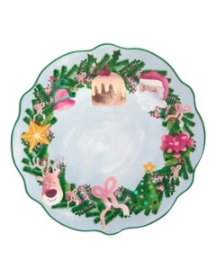 Tis The Season Scallop Rim Plate 20cm Gift Boxed in Multi