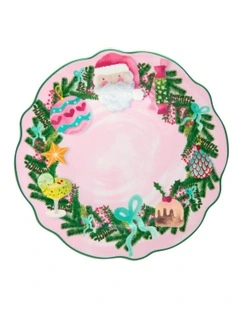 Tis The Season Scallop Rim Plate 20cm Gift Boxed in Pink