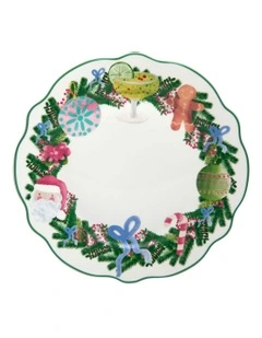 Tis The Season Scallop Rim Plate 20cm in Multi
