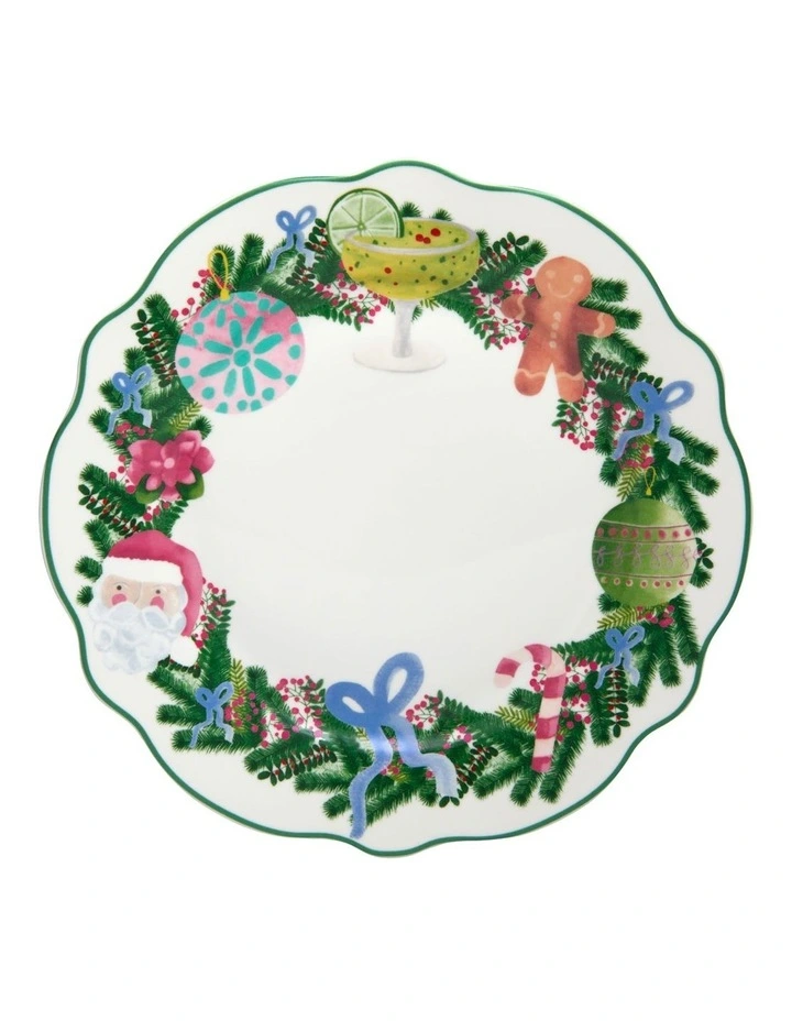 Tis The Season Scallop Rim Plate 20cm in Multi image 1