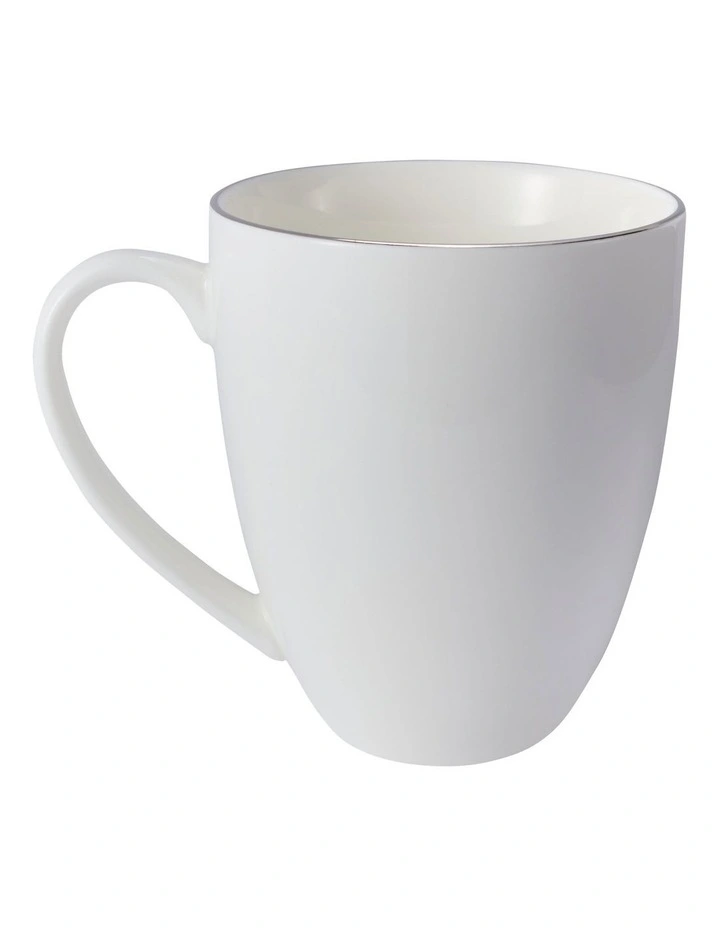 White Platinum Coupe Mug 390ml in Silver image 2