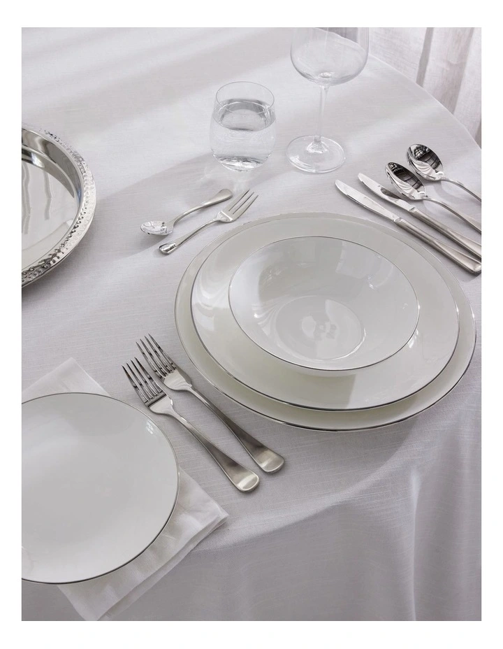 White Platinum Rim Charger Plate 31cm in Silver image 3