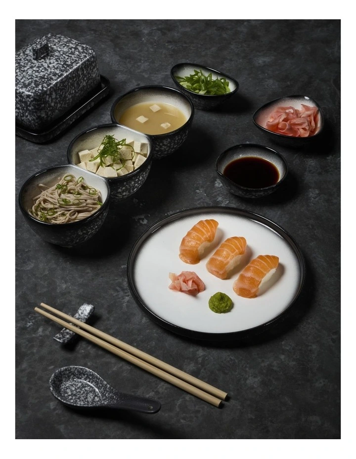 Caviar Granite Oval Sauce Bowl 11x4cm in Multi image 4