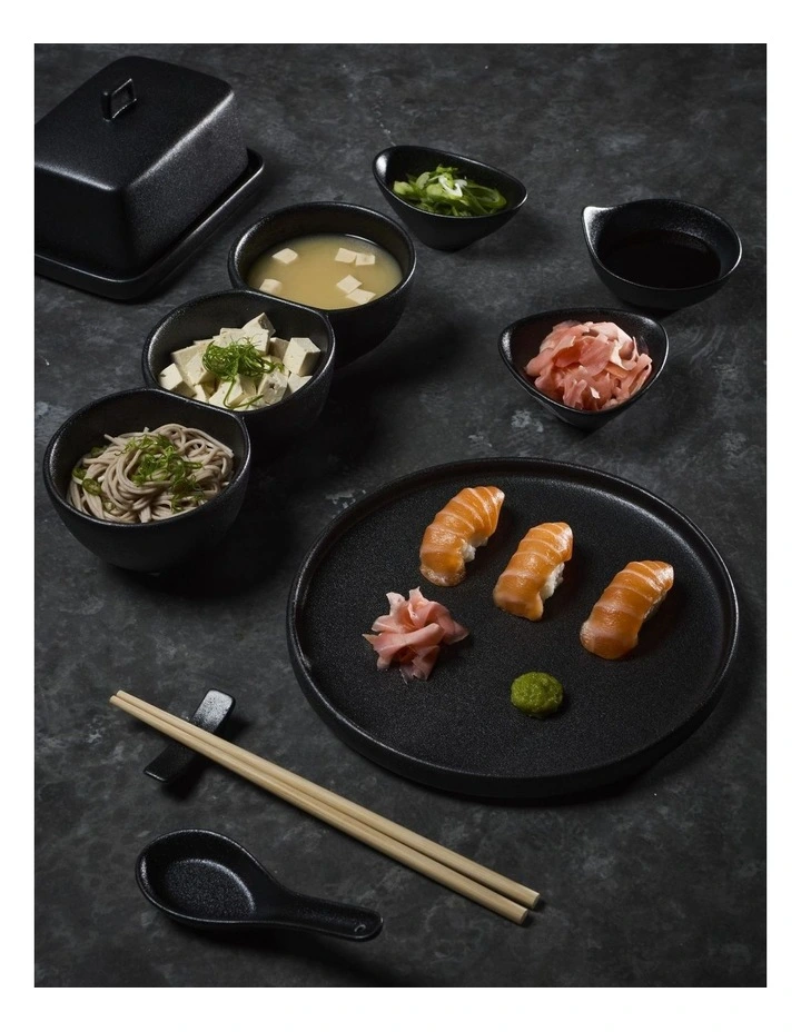 Caviar Square Sauce Bowl 8x3cm in Black image 4