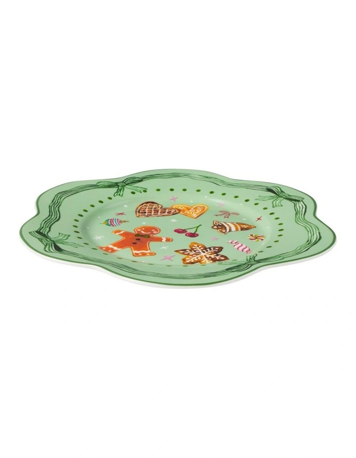 Maxwell & Williams Fa la la Scallop Rim Plate 21.5cm Green Gift Boxed image 2