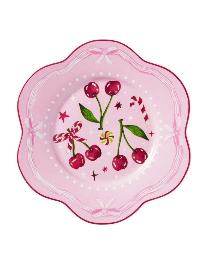 Maxwell & Williams Fa la la Scallop Rim Plate 21.5cm Pink Gift Boxed image 1