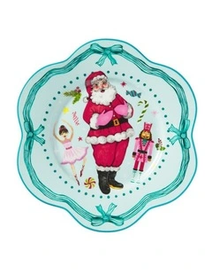 Maxwell & Williams Fa la la Scallop Rim Plate 21.5cm Light Blue Gift Boxed