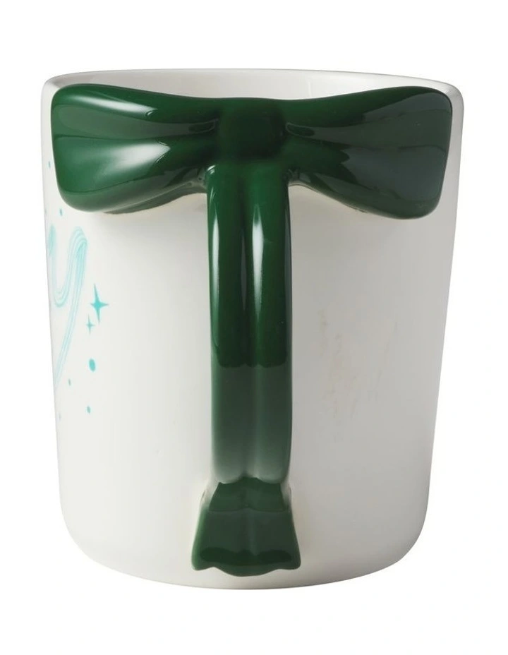 Maxwell & Williams Fa la la Bow Mug 414ML Green Gift Boxed image 3