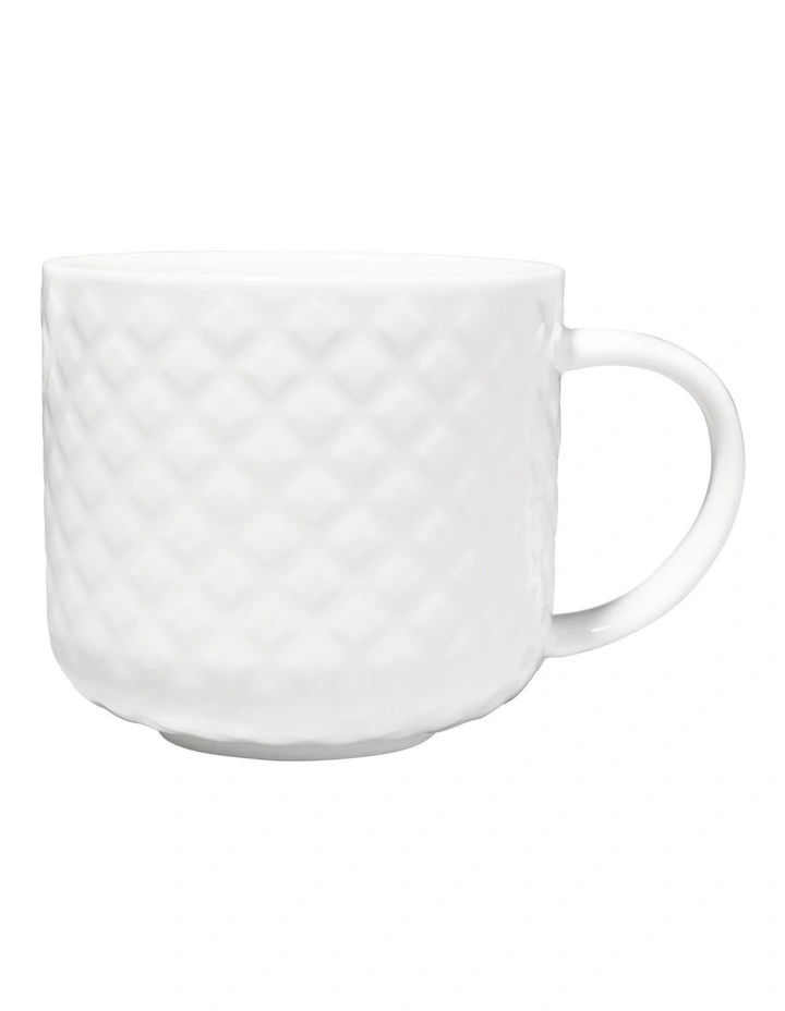 White Basics Mug 380ML Diamond Quilt image 1