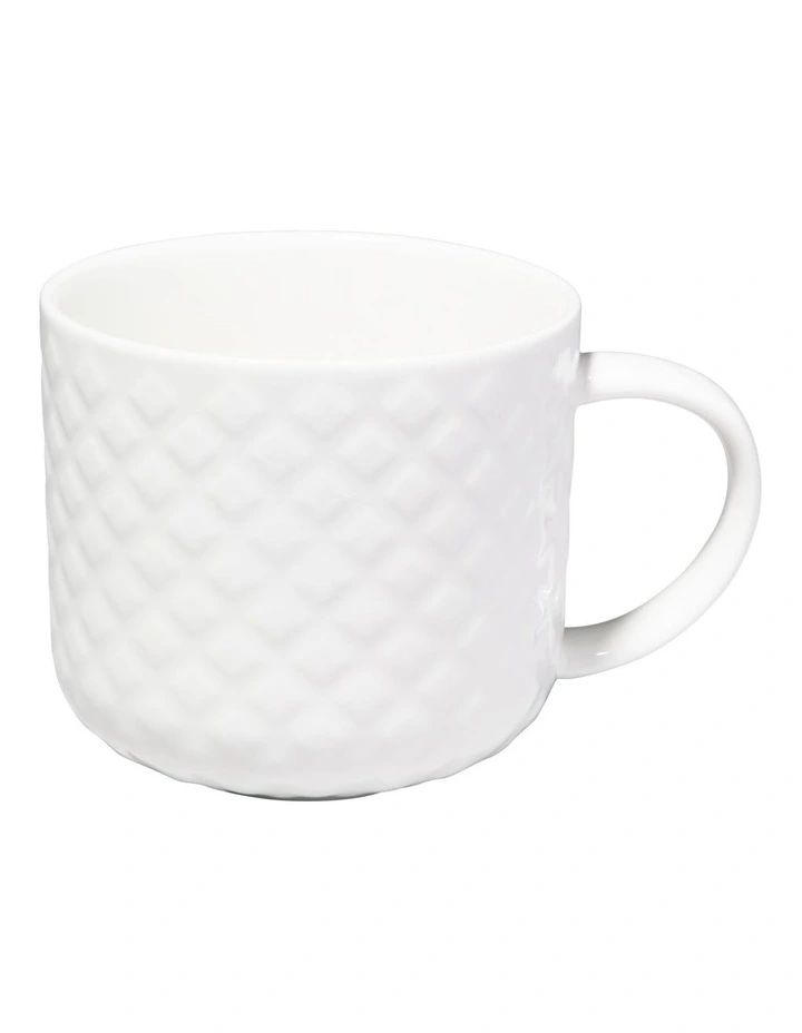 White Basics Mug 380ML Diamond Quilt image 2