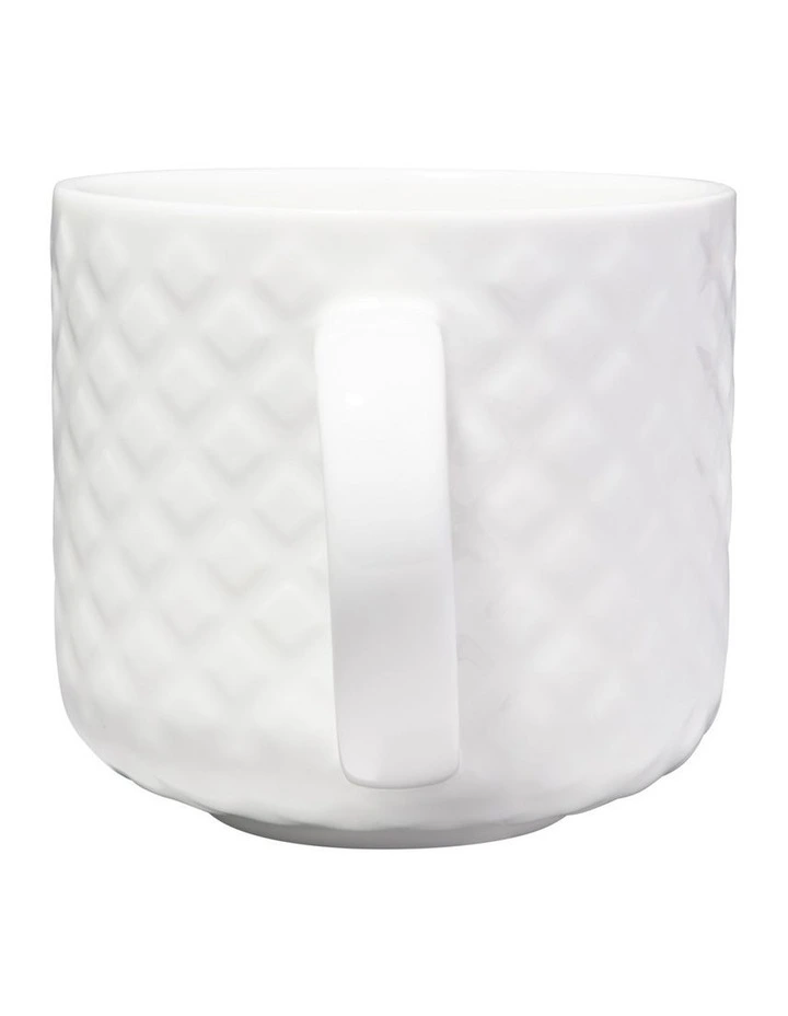 White Basics Mug 380ML Diamond Quilt image 3