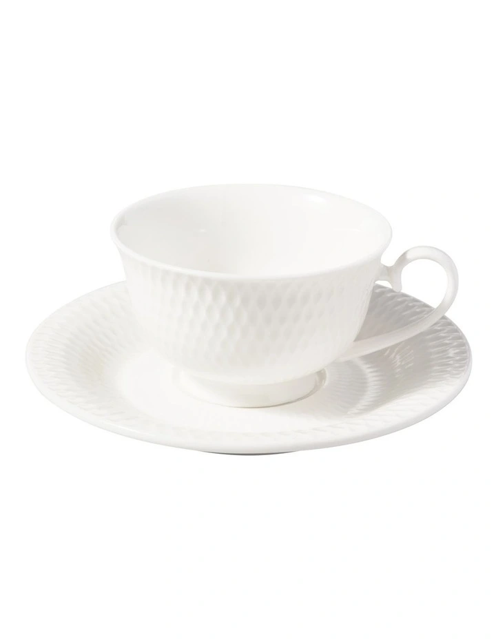White Basics Diamonds Footed Demi Cup & Saucer 90ML image 2