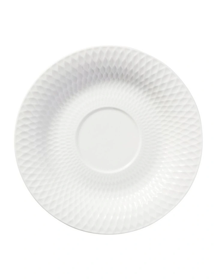White Basics Diamonds Footed Cup & Saucer 260ML image 3