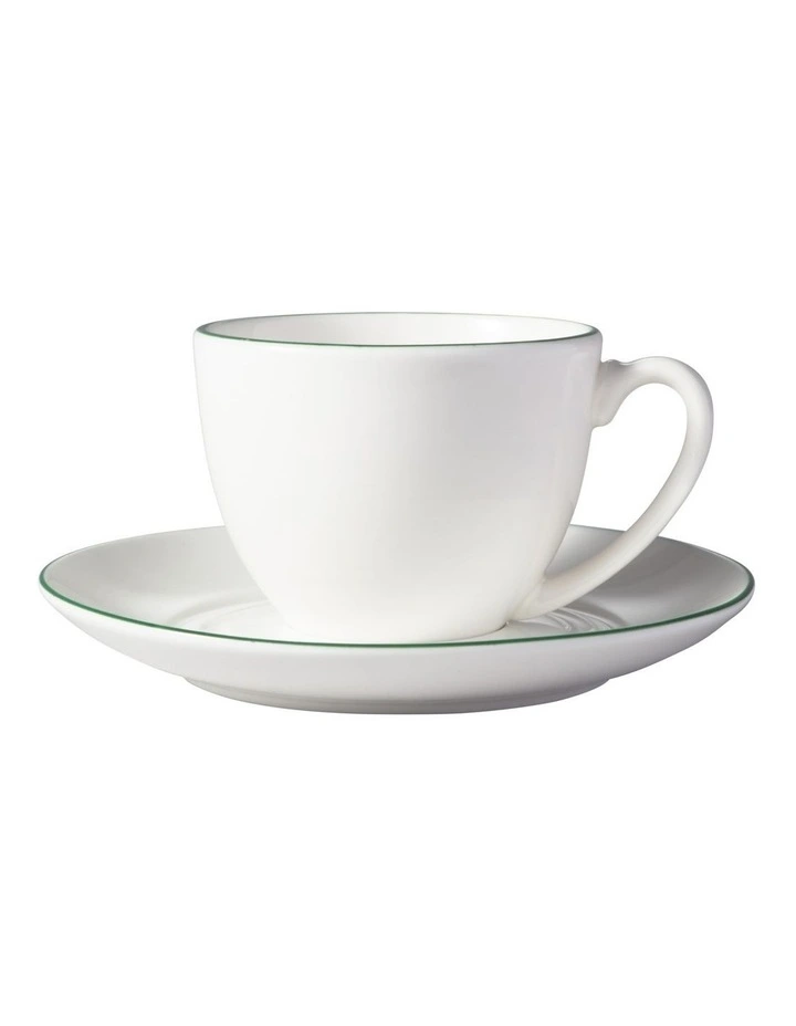 White Basics Edge Coupe Demi Cup & Saucer 90ML image 1