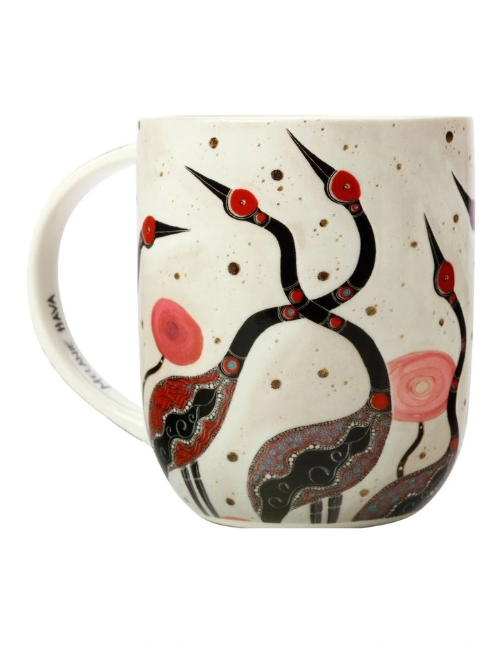 Melanie Hava Jugaig Bana Wabu Mug 440ml Brolgas Gift Boxed in Cream image 3