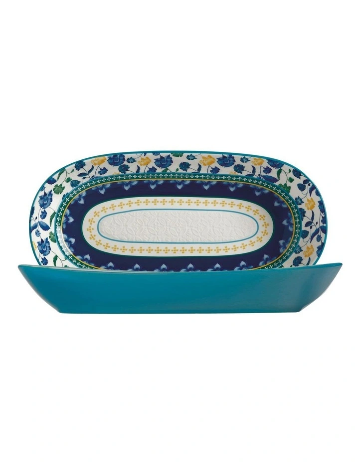 Rhapsody Oblong Bowl 43x22cm Gift Boxed in Blue image 1
