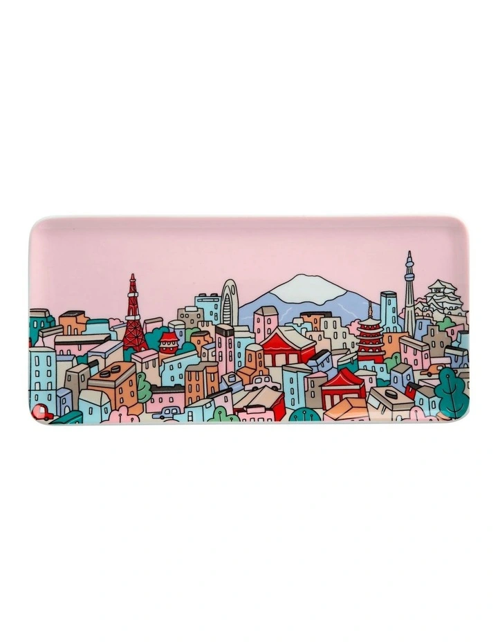 Megan McKean Cities Rectangle Plate 25x12cm Tokyo Gift Boxed image 1