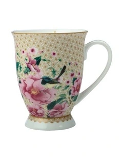 Teas and C's Silk Road Footed Mug 300ml Gift Boxed in White