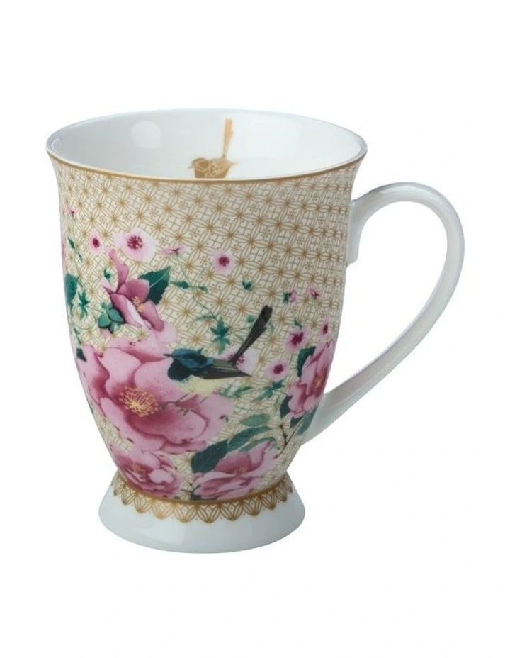 Teas and C's Silk Road Footed Mug 300ml Gift Boxed in White image 2
