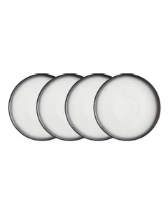 Caviar Granite High Rim Plate 26.5cm Set of 4 in Black