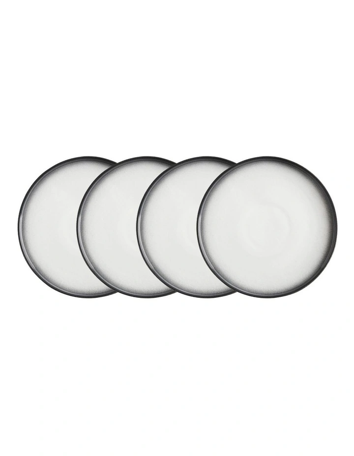 Caviar Granite High Rim Plate 26.5cm Set of 4 in Black image 1