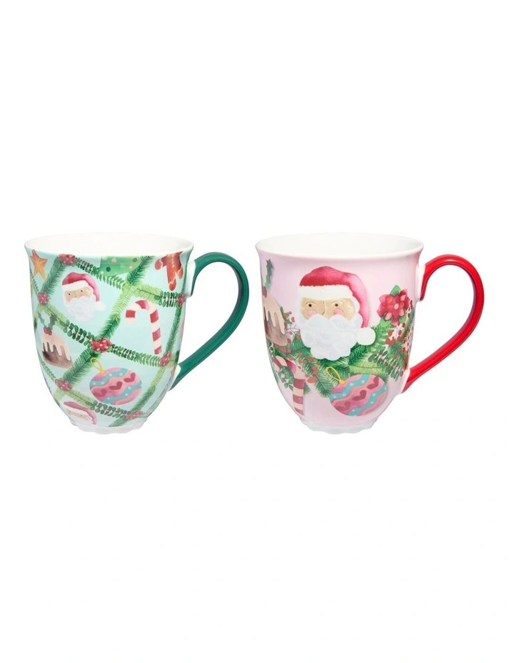 Tis The Season Assorted Mug Set of 2 350ml Gift Boxed in Multi image 1