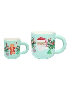 Tis The Season Santa & Me Mug Set of 2 in Multi