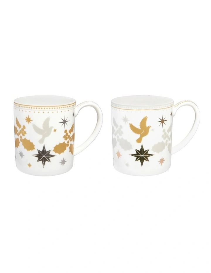 Christmas Mug 340ml Set of 2 in White image 1