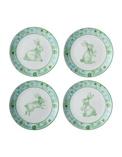 Clover and Cotton Tail Set of 4 Plates 20cm Gift Boxed in Assorted