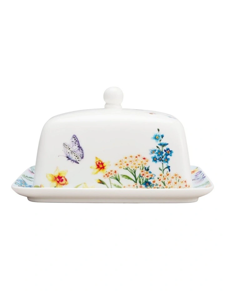 Fluttering Meadow Butter Dish 15.5x10x9.5cm Gift Boxed image 1