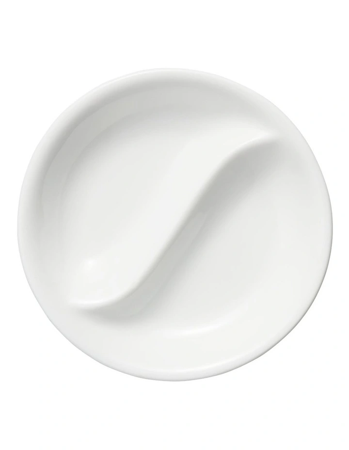 White Basics Round Divide Sauce Dish 10cm in White image 3