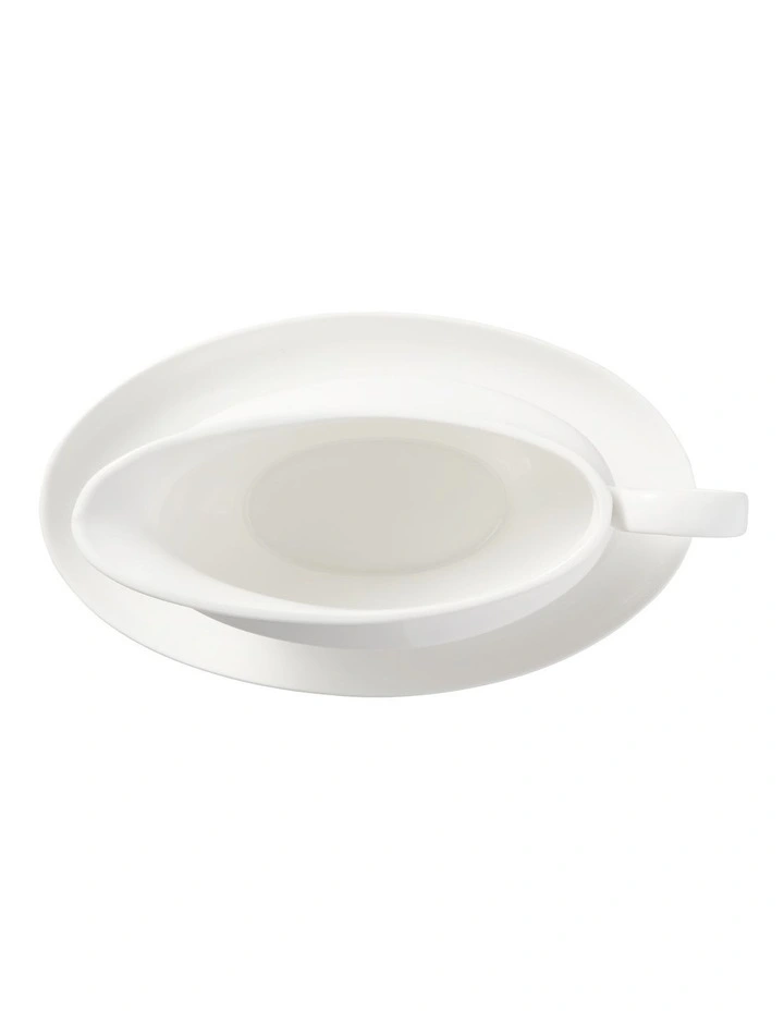 White Basics Gravy Boat And Saucer 550ml Gift Boxed in White image 4