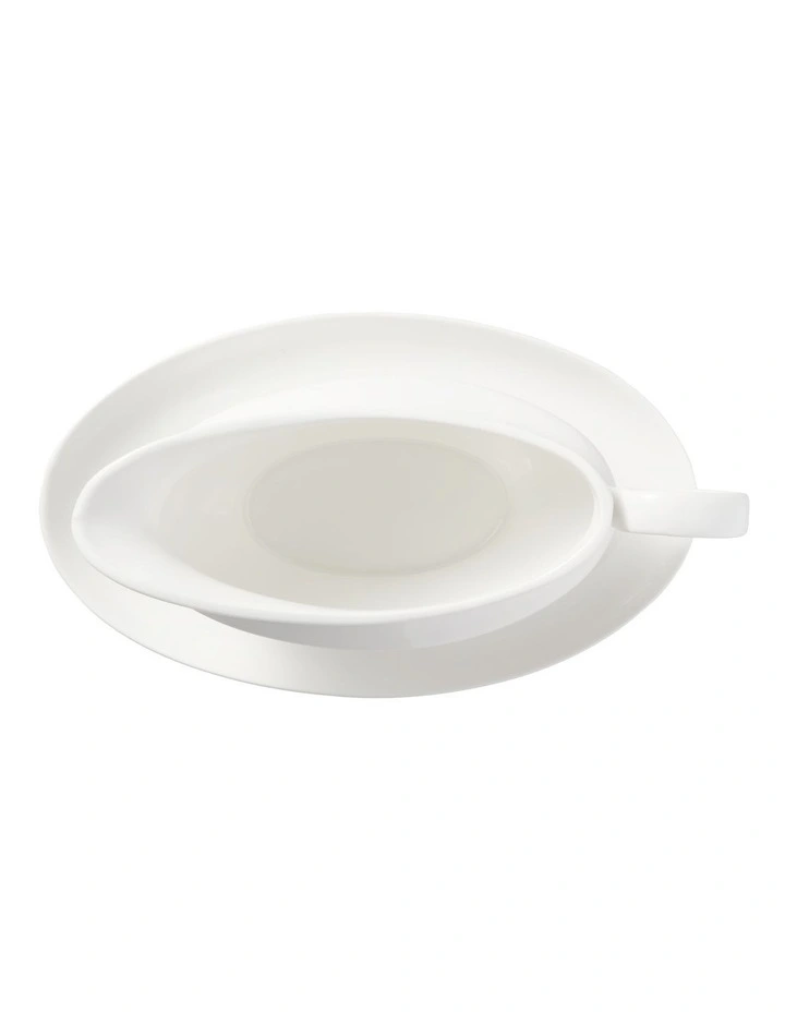 White Basics Gravy Boat And Saucer 550ml Gift Boxed in White image 4